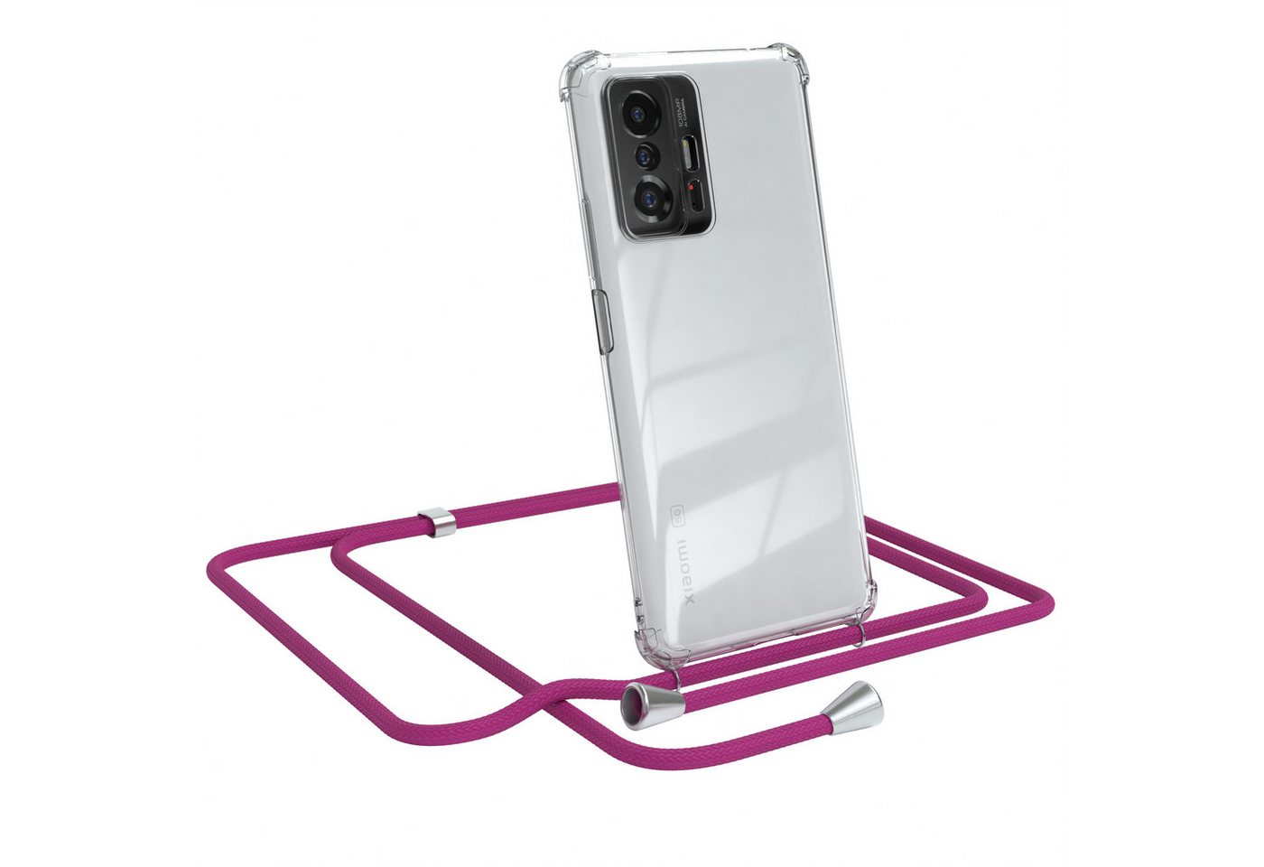 EAZY CASE Handykette Hülle mit Kette für Xiaomi 11T / 11T Pro 5G 6,67 Zoll, Handykordel Slimcover mit Umhängeband zum Umhängen Pink / Clip Silber EAZY CASE Handykette Hülle mit Kette für Xiaomi 11T / 11T Pro 5G 6,67 Zoll, Handykordel Slimcover mit Umhängeband zum Umhängen Pink / Clip Silber von EAZY CASE