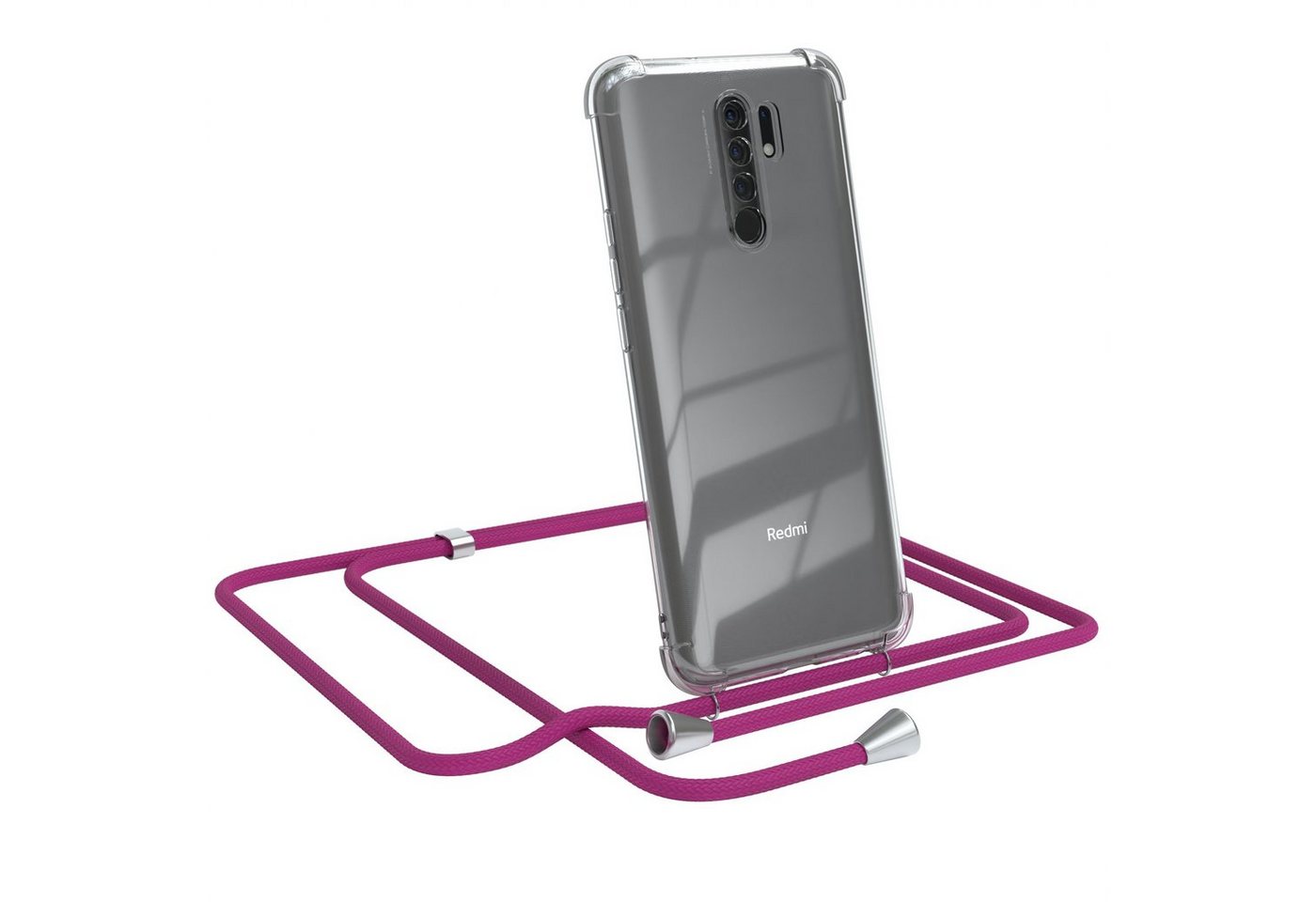 EAZY CASE Handykette Hülle mit Kette für Xiaomi Redmi 9 / Redmi 9 Prime 6,53 Zoll, Handykordel Slimcover mit Umhängeband zum Umhängen Pink / Clip Silber EAZY CASE Handykette Hülle mit Kette für Xiaomi Redmi 9 / Redmi 9 Prime 6,53 Zoll, Handykordel Slimcover mit Umhängeband zum Umhängen Pink / Clip Silber von EAZY CASE