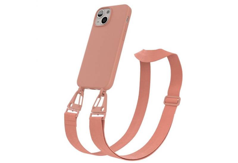 EAZY CASE Handykette Karabiner Breitband für Apple iPhone 13 Mini 5,4 Zoll, Handykette zum Umhängen Slim Phone Chain Festivalbag Smartphone Blau von EAZY CASE