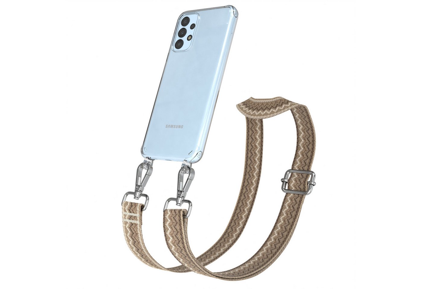 EAZY CASE Handykette Samsung Galaxy A13 4G Chain Eyelets Slim Neck Strap Set 6,6 Zoll, Schulterriemen Taschenband mit Hülle Handyband Wave mit Band Braun EAZY CASE Handykette Samsung Galaxy A13 4G Chain Eyelets Slim Neck Strap Set 6,6 Zoll, Schulterriemen Taschenband mit Hülle Handyband Wave mit Band Braun von EAZY CASE