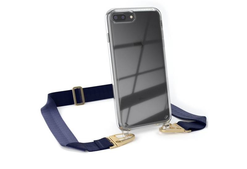 EAZY CASE Handykette Silikon Kette Karabiner für Apple iPhone 8+/7 Plus 5,5 Zoll, Handykette zum Umhängen Slim Phone Chain Festivalbag Smartphone Blau von EAZY CASE