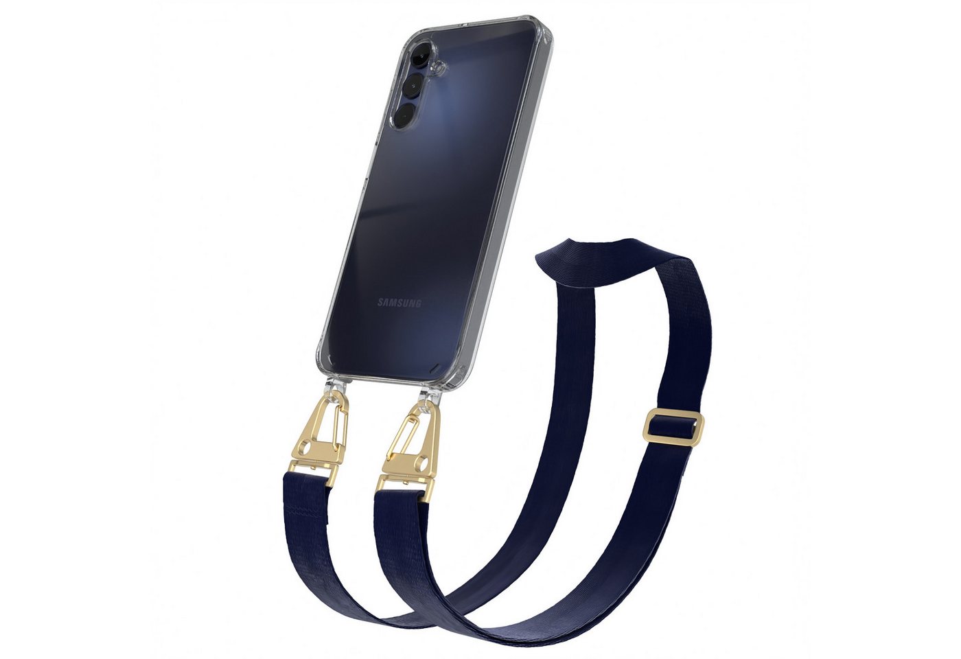 EAZY CASE Handykette Silikon Kette Karabiner für Samsung Galaxy A15 6,5 Zoll, Handykette zum Umhängen Slim Phone Chain Festivalbag Smartphone Blau EAZY CASE Handykette Silikon Kette Karabiner für Samsung Galaxy A15 6,5 Zoll, Handykette zum Umhängen Slim Phone Chain Festivalbag Smartphone Blau von EAZY CASE