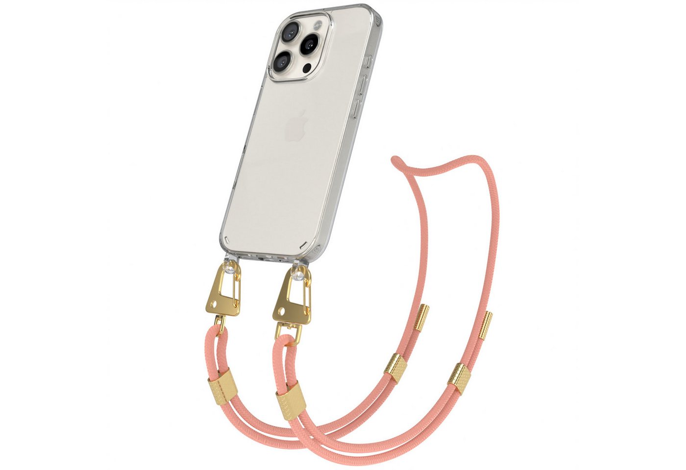 EAZY CASE Handykette Silikonhülle mit Kette für Apple iPhone 16 Pro 6,3 Zoll, Handytasche durchsichtige Silikon Hülle mit Umhängeband Altrosa Coral EAZY CASE Handykette Silikonhülle mit Kette für Apple iPhone 16 Pro 6,3 Zoll, Handytasche durchsichtige Silikon Hülle mit Umhängeband Altrosa Coral von EAZY CASE