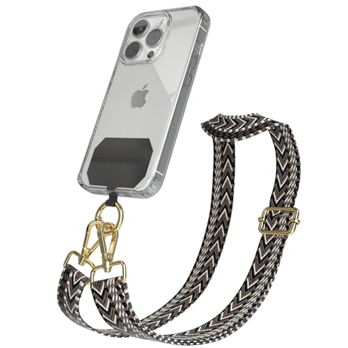 EAZY CASE - Handykette Universal zum Umhängen kompatibel mit jedem Handy Kette mit Hülle kombinierbar Handykordel mit Karabiner für Handyhülle Handyband zum Umhängen Bunt Boho Kordel Schwarz Grau EAZY CASE - Handykette Universal zum Umhängen kompatibel mit jedem Handy Kette mit Hülle kombinierbar Handykordel mit Karabiner für Handyhülle Handyband zum Umhängen Bunt Boho Kordel Schwarz Grau von EAZY CASE