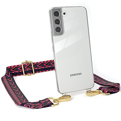 EAZY CASE Handykette - Verstellbarer Trageriemen kompatibel mit Samsung Galaxy S22 Plus, Schulterriemen, Handykordel mit Case, DIY Gürteltasche mit Hülle, Pink/Blau - Metallstücke Gold EAZY CASE Handykette - Verstellbarer Trageriemen kompatibel mit Samsung Galaxy S22 Plus, Schulterriemen, Handykordel mit Case, DIY Gürteltasche mit Hülle, Pink/Blau - Metallstücke Gold von EAZY CASE