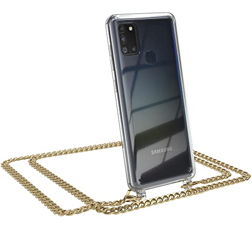 EAZY CASE Handykette kompatibel mit Samsung Galaxy A21s Handyhülle mit Metal Umhängeband und Ersatz Kordel schwarz, Handykordel mit Schutzhülle, Stylische Kette, Metal - Gold EAZY CASE Handykette kompatibel mit Samsung Galaxy A21s Handyhülle mit Metal Umhängeband und Ersatz Kordel schwarz, Handykordel mit Schutzhülle, Stylische Kette, Metal - Gold von EAZY CASE