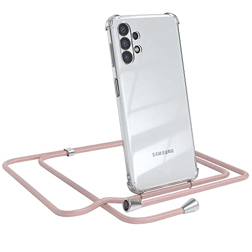 EAZY CASE Handykette kompatibel mit Samsung Galaxy A32 5G Handyhülle mit Umhängeband, Handykordel mit Schutzhülle, Silikonhülle, Hülle mit Band, Stylische Kette mit Hülle für Smartphone, Rosé-Gold von EAZY CASE