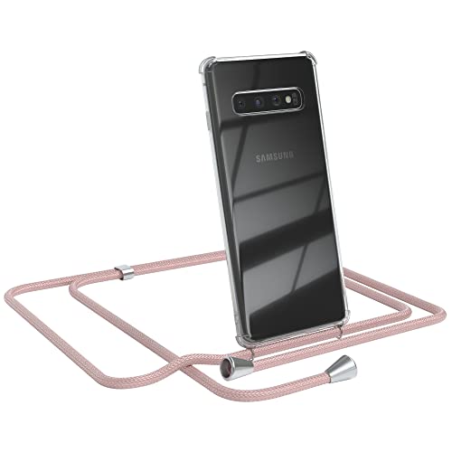 EAZY CASE Handykette kompatibel mit Samsung Galaxy S10 Handyhülle mit Umhängeband, Handykordel mit Schutzhülle, Silikonhülle, Hülle mit Band, Stylische Kette mit Hülle für Smartphone, Rosé-Gold von EAZY CASE