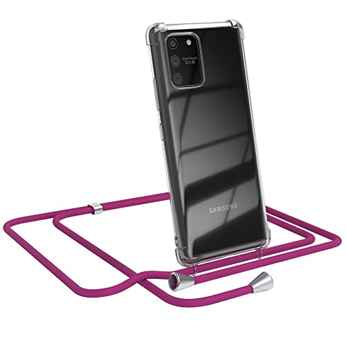 EAZY CASE Handykette kompatibel mit Samsung Galaxy S10 Lite Handyhülle mit Umhängeband, Handykordel mit Schutzhülle, Silikonhülle, Hülle mit Band, Stylische Kette mit Hülle für Smartphone, Pink von EAZY CASE