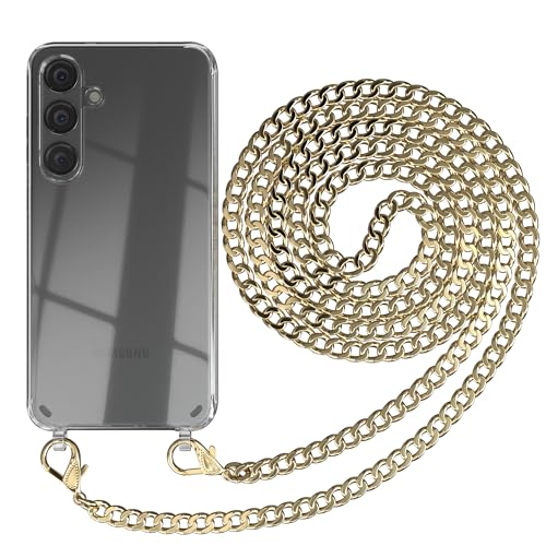 EAZY CASE Handykette kompatibel mit Samsung Galaxy S24 Plus Handyhülle mit Metall Umhängeband und Ersatz Kordel schwarz, Handykordel mit Schutzhülle, Kette mit Smartphone Hülle, Metall – Gold EAZY CASE Handykette kompatibel mit Samsung Galaxy S24 Plus Handyhülle mit Metall Umhängeband und Ersatz Kordel schwarz, Handykordel mit Schutzhülle, Kette mit Smartphone Hülle, Metall – Gold von EAZY CASE