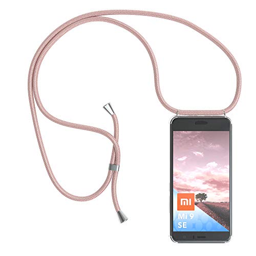 EAZY CASE Handykette kompatibel mit Xiaomi Mi 9 SE Handyhülle mit Umhängeband, Handykordel mit Schutzhülle, Silikonhülle schwarz, Hülle mit Band, Stylische Kette mit Hülle für Smartphone, Rosé-Gold EAZY CASE Handykette kompatibel mit Xiaomi Mi 9 SE Handyhülle mit Umhängeband, Handykordel mit Schutzhülle, Silikonhülle schwarz, Hülle mit Band, Stylische Kette mit Hülle für Smartphone, Rosé-Gold von EAZY CASE