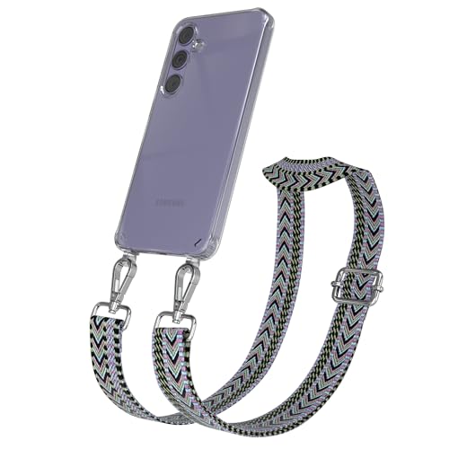 EAZY CASE - Handykette mit verstellbarem Trageriemen kompatibel mit Samsung Galaxy S24 Plus - Taschengurt mit transparenter Handyhülle für Galaxy S24 Plus Hülle Schulterriemen in Lila Grün Silber EAZY CASE - Handykette mit verstellbarem Trageriemen kompatibel mit Samsung Galaxy S24 Plus - Taschengurt mit transparenter Handyhülle für Galaxy S24 Plus Hülle Schulterriemen in Lila Grün Silber von EAZY CASE