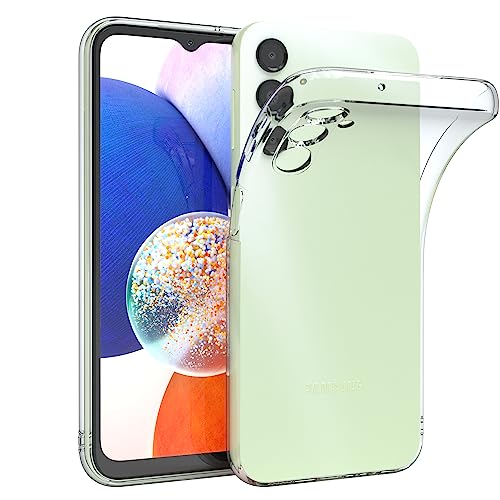 EAZY CASE Hülle kompatibel mit Samsung Galaxy A14 5G Schutzhülle Silikon, Ultra dünn, Slimcover, Handyhülle, Silikonhülle, Backcover, Durchsichtig, Klar Transparent von EAZY CASE