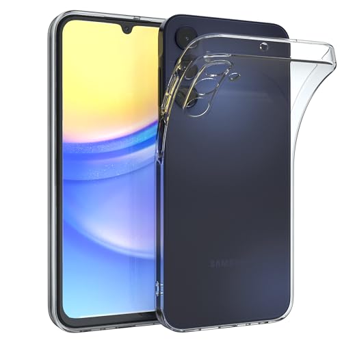 EAZY CASE Hülle kompatibel mit Samsung Galaxy A15 Slimcover Clear Clear Schutzhülle Silikon, Ultra dünn, Slimcover, Handyhülle, Silikonhülle, Backcover, Durchsichtig, Klar Transparent von EAZY CASE