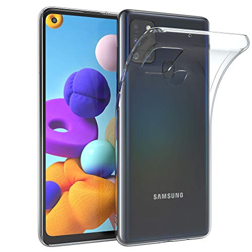 EAZY CASE Hülle kompatibel mit Samsung Galaxy A21s Schutzhülle Silikon, Ultra dünn, Slimcover, Handyhülle, Silikonhülle, Backcover, Durchsichtig, Klar Transparent von EAZY CASE