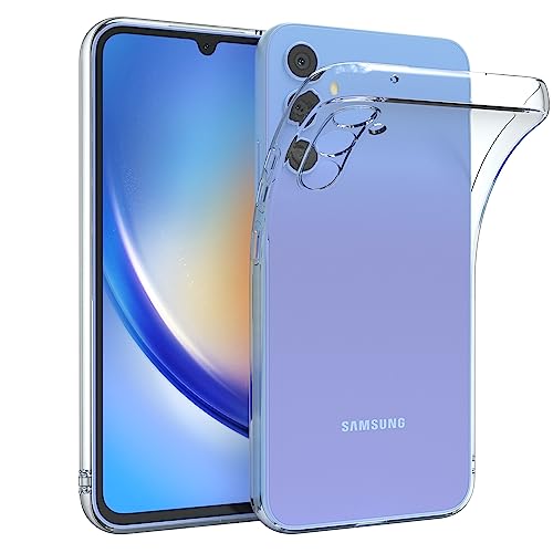 EAZY CASE Hülle kompatibel mit Samsung Galaxy A34 Schutzhülle Silikon, Ultra dünn, Slimcover, Handyhülle, Silikonhülle, Backcover, Durchsichtig, Klar Transparent von EAZY CASE
