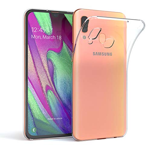 EAZY CASE Hülle kompatibel mit Samsung Galaxy A40 Schutzhülle Silikon, Ultra dünn, Slimcover, Handyhülle, Silikonhülle, Backcover, Durchsichtig, Klar Transparent von EAZY CASE