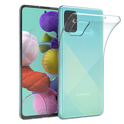 EAZY CASE Hülle kompatibel mit Samsung Galaxy A51 Schutzhülle Silikon, Ultra dünn, Slimcover, Handyhülle, Silikonhülle, Backcover, Durchsichtig, Klar Transparent von EAZY CASE