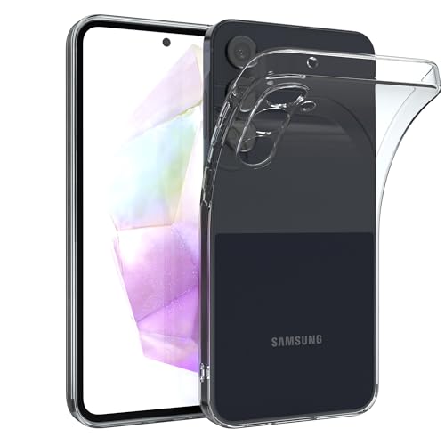 EAZY CASE Hülle kompatibel mit Samsung Galaxy A55 Slimcover Clear Clear Schutzhülle Silikon, Ultra dünn, Slimcover, Handyhülle, Silikonhülle, Backcover, Durchsichtig, Klar Transparent von EAZY CASE