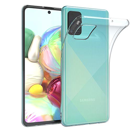 EAZY CASE Hülle kompatibel mit Samsung Galaxy A71 Schutzhülle Silikon, Ultra dünn, Slimcover, Handyhülle, Silikonhülle, Backcover, Durchsichtig, Klar Transparent von EAZY CASE