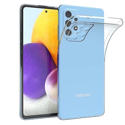 EAZY CASE Hülle kompatibel mit Samsung Galaxy A72 / A72 5G Schutzhülle Silikon, Ultra dünn, Slimcover, Handyhülle, Silikonhülle, Backcover, Durchsichtig, Klar Transparent von EAZY CASE