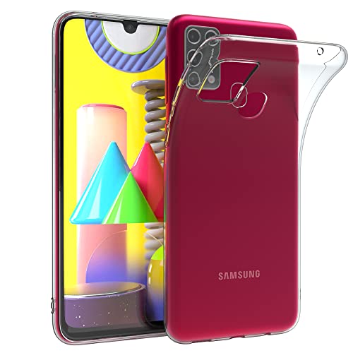 EAZY CASE Hülle kompatibel mit Samsung Galaxy M31 Schutzhülle Silikon, Ultra dünn, Slimcover, Handyhülle, Silikonhülle, Backcover, Durchsichtig, Klar Transparent von EAZY CASE