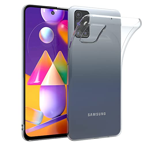 EAZY CASE Hülle kompatibel mit Samsung Galaxy M31s Schutzhülle Silikon, Ultra dünn, Slimcover, Handyhülle, Silikonhülle, Backcover, Durchsichtig, Klar Transparent von EAZY CASE