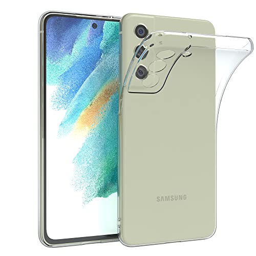EAZY CASE Hülle kompatibel mit Samsung Galaxy S21 FE 5G Schutzhülle Silikon, Ultra dünn, Slimcover, Handyhülle, Silikonhülle, Backcover, Durchsichtig, Klar Transparent von EAZY CASE