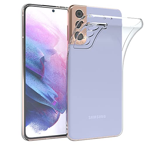 EAZY CASE Hülle kompatibel mit Samsung Galaxy S21 Plus 5G Schutzhülle Silikon, Ultra dünn, Slimcover, Handyhülle, Silikonhülle, Backcover, Durchsichtig, Klar Transparent von EAZY CASE