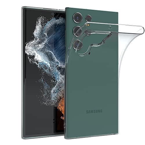 EAZY CASE Hülle kompatibel mit Samsung Galaxy S22 Ultra 5G Schutzhülle Silikon, Ultra dünn, Slimcover, Handyhülle, Silikonhülle, Backcover, Durchsichtig, Klar Transparent von EAZY CASE