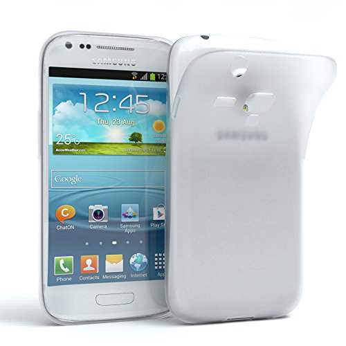 EAZY CASE Hülle kompatibel mit Samsung Galaxy S3 Mini Schutzhülle Silikon, matt & Ultra dünn, Slimcover, Handyhülle, Hülle/Soft Case, Silikonhülle, Backcover, Transparent/Weiß von EAZY CASE