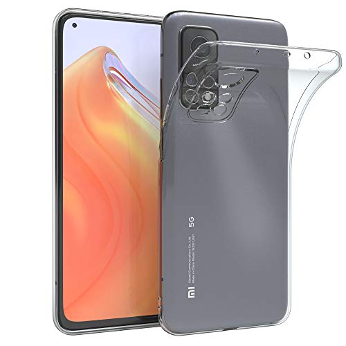 EAZY CASE Hülle kompatibel mit Xiaomi Mi 10T (5G) / Mi 10T Pro (5G) Schutzhülle Silikon, Ultra dünn, Slimcover, Handyhülle, Silikonhülle, Backcover, Durchsichtig, Klar Transparent von EAZY CASE