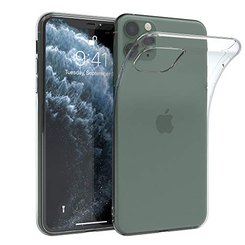 EAZY CASE Hülle kompatibel mit iPhone 11 Pro Max Schutzhülle Silikon, Ultra dünn, Slimcover, Handyhülle, Silikonhülle, Backcover, Durchsichtig, Klar Transparent von EAZY CASE