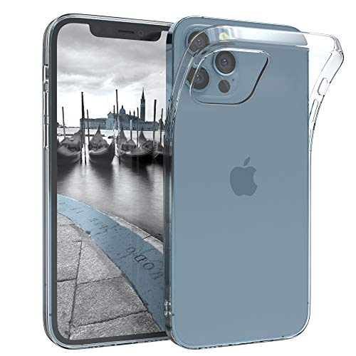 EAZY CASE Hülle kompatibel mit iPhone 12/12 Pro Schutzhülle Silikon, Ultra dünn, Slimcover, Handyhülle, Silikonhülle, Backcover, Durchsichtig, Klar Transparent von EAZY CASE