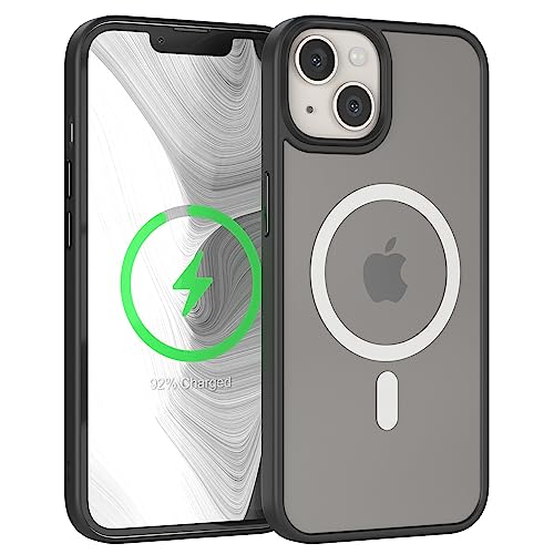 EAZY CASE - Hülle kompatibel mit iPhone 13 kompatibel mit MagSafe, Rundumschutz, Schutzhülle Kratzfeste Transparente Rückseite, magnetisch Hülle, Bumper in Matt Transparent/Schwarz EAZY CASE - Hülle kompatibel mit iPhone 13 kompatibel mit MagSafe, Rundumschutz, Schutzhülle Kratzfeste Transparente Rückseite, magnetisch Hülle, Bumper in Matt Transparent/Schwarz von EAZY CASE