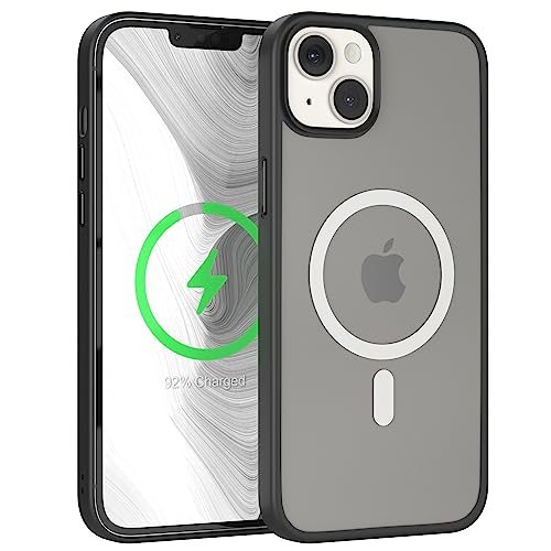 EAZY CASE - Hülle kompatibel mit iPhone 14 Plus kompatibel mit MagSafe, Rundumschutz, Schutzhülle Kratzfeste Transparente Rückseite, magnetisch Hülle, Bumper in Matt Transparent/Schwarz EAZY CASE - Hülle kompatibel mit iPhone 14 Plus kompatibel mit MagSafe, Rundumschutz, Schutzhülle Kratzfeste Transparente Rückseite, magnetisch Hülle, Bumper in Matt Transparent/Schwarz von EAZY CASE
