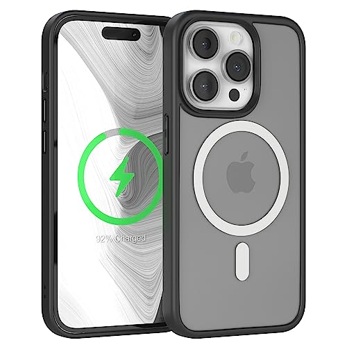 EAZY CASE - Hülle kompatibel mit iPhone 14 Pro kompatibel mit MagSafe, Rundumschutz, Schutzhülle Kratzfeste Transparente Rückseite, magnetisch Hülle, Bumper in Matt Transparent/Schwarz EAZY CASE - Hülle kompatibel mit iPhone 14 Pro kompatibel mit MagSafe, Rundumschutz, Schutzhülle Kratzfeste Transparente Rückseite, magnetisch Hülle, Bumper in Matt Transparent/Schwarz von EAZY CASE