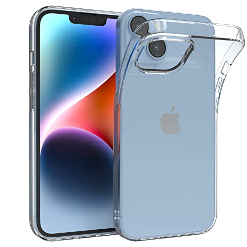 EAZY CASE Hülle kompatibel mit iPhone 14 Schutzhülle Silikon, Ultra dünn, Slimcover, Handyhülle, Silikonhülle, Backcover, Durchsichtig, Klar Transparent von EAZY CASE