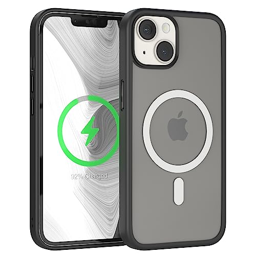 EAZY CASE - Hülle kompatibel mit iPhone 14 kompatibel mit MagSafe, Rundumschutz, Schutzhülle Kratzfeste Transparente Rückseite, magnetisch Hülle, Bumper in Matt Transparent/Schwarz EAZY CASE - Hülle kompatibel mit iPhone 14 kompatibel mit MagSafe, Rundumschutz, Schutzhülle Kratzfeste Transparente Rückseite, magnetisch Hülle, Bumper in Matt Transparent/Schwarz von EAZY CASE