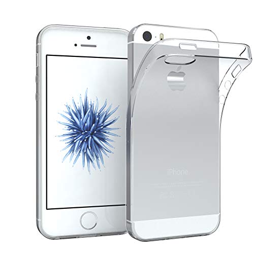 EAZY CASE Hülle kompatibel mit iPhone 5 / 5S / SE (2016) Schutzhülle Silikon, Ultra dünn Slimcover, Handyhülle, Silikonhülle, Backcover, Transparent/Durchsichtig, Transparent von EAZY CASE