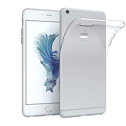 EAZY CASE Hülle kompatibel mit iPhone 6 Plus / 6S Plus Schutzhülle Silikon, Ultra dünn Slimcover, Handyhülle, Silikonhülle, Backcover, Transparent/Durchsichtig, Transparent von EAZY CASE