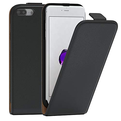 EAZY CASE Hülle kompatibel mit iPhone 7 Plus / 8 Plus Flip Cover zum Aufklappen, Handyhülle aufklappbar, Schutzhülle, Flipcover, Flipcase, Flipstyle Case vertikal klappbar, aus Kunstleder, Schwarz von EAZY CASE