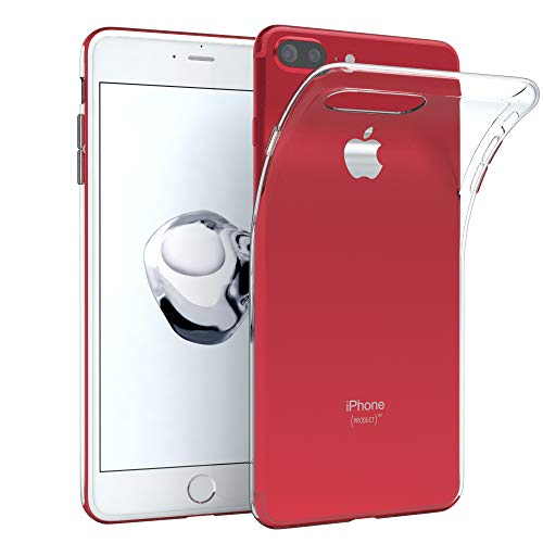 EAZY CASE Hülle kompatibel mit iPhone 7 Plus / 8 Plus Schutzhülle Silikon, Ultra dünn, Slimcover, Handyhülle, Silikonhülle, Backcover, Durchsichtig, Klar Transparent von EAZY CASE