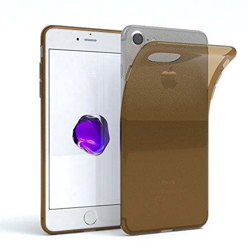 EAZY CASE Hülle kompatibel mit iPhone SE (2022/2020) / iPhone 8/7 Schutzhülle Silikon, Ultra dünn, Slimcover, Handyhülle, Silikonhülle, Backcover, Durchsichtig, Klar Braun von EAZY CASE