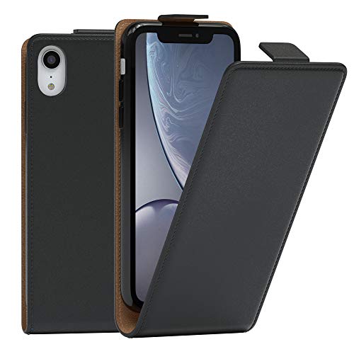 EAZY CASE Hülle kompatibel mit iPhone XR Flip Cover zum Aufklappen, Handyhülle aufklappbar, Schutzhülle, Flipcover, Flipcase, Flipstyle Case vertikal klappbar, aus Kunstleder, Schwarz von EAZY CASE