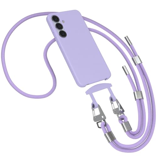 EAZY CASE - Hülle mit Band kompatibel mit Galaxy S25 Handyhülle für Galaxy S25 Schutzhülle Silikonhülle Mikrofaser stoßfester Fallschutz Handykette zum Umhängen 2in1 Hülle mit Handykordel Hell Violett EAZY CASE - Hülle mit Band kompatibel mit Galaxy S25 Handyhülle für Galaxy S25 Schutzhülle Silikonhülle Mikrofaser stoßfester Fallschutz Handykette zum Umhängen 2in1 Hülle mit Handykordel Hell Violett von EAZY CASE