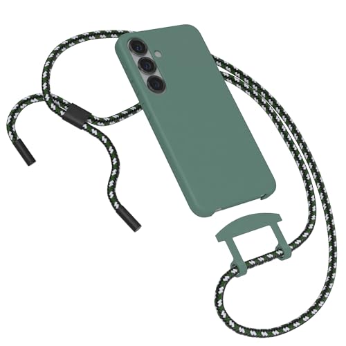 EAZY CASE - Hülle mit Band kompatibel mit Galaxy S25 Handyhülle für Galaxy S25 Schutzhülle Silikonhülle mit Mikrofaser stoßfester Fallschutz Handykette zum Umhängen 2in1 Hülle Handykordel Grün Schwarz EAZY CASE - Hülle mit Band kompatibel mit Galaxy S25 Handyhülle für Galaxy S25 Schutzhülle Silikonhülle mit Mikrofaser stoßfester Fallschutz Handykette zum Umhängen 2in1 Hülle Handykordel Grün Schwarz von EAZY CASE