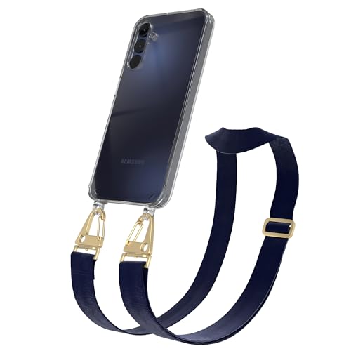 EAZY CASE - Hülle mit Band kompatibel mit Samsung Galaxy A15 Handyhülle mit Umhängeband für Galaxy A15 Silikonhülle Transparent Schutzhülle Handykette zum Umhängen Handykordel Smartphone in Blau Gold EAZY CASE - Hülle mit Band kompatibel mit Samsung Galaxy A15 Handyhülle mit Umhängeband für Galaxy A15 Silikonhülle Transparent Schutzhülle Handykette zum Umhängen Handykordel Smartphone in Blau Gold von EAZY CASE