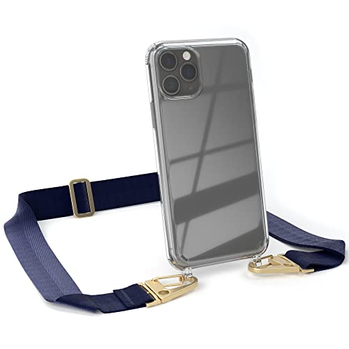 EAZY CASE - Hülle mit Band kompatibel mit iPhone 11 Pro Handyhülle mit Umhängeband für iPhone 11 Pro Silikonhülle Transparent Schutzhülle Handykette zum Umhängen Handykordel Smartphone in Blau Gold EAZY CASE - Hülle mit Band kompatibel mit iPhone 11 Pro Handyhülle mit Umhängeband für iPhone 11 Pro Silikonhülle Transparent Schutzhülle Handykette zum Umhängen Handykordel Smartphone in Blau Gold von EAZY CASE