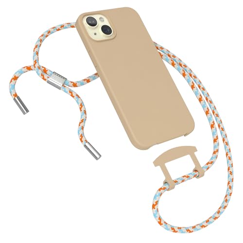 EAZY CASE - Hülle mit Band kompatibel mit iPhone 15 Plus Handyhülle für iPhone 15 Plus Silikonhülle mit Mikrofaser stoßfest Fallschutz Handykette zum Umhängen 2in1 Schutzhülle Handykordel Nude Orange EAZY CASE - Hülle mit Band kompatibel mit iPhone 15 Plus Handyhülle für iPhone 15 Plus Silikonhülle mit Mikrofaser stoßfest Fallschutz Handykette zum Umhängen 2in1 Schutzhülle Handykordel Nude Orange von EAZY CASE